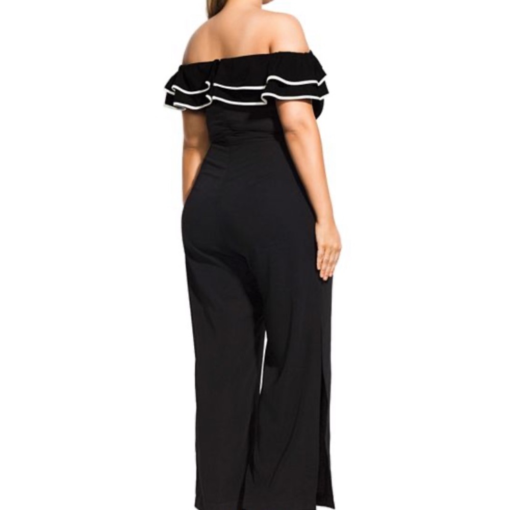 City Chic Off-the-Shoulder Wide-Leg Jumpsuit - Picture 2 of 7